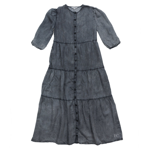 Alexandre Laurent Women's Soft Grey Denim Button Down Dress - Casual Chic Style for Work, Date Night & Weekend Outings