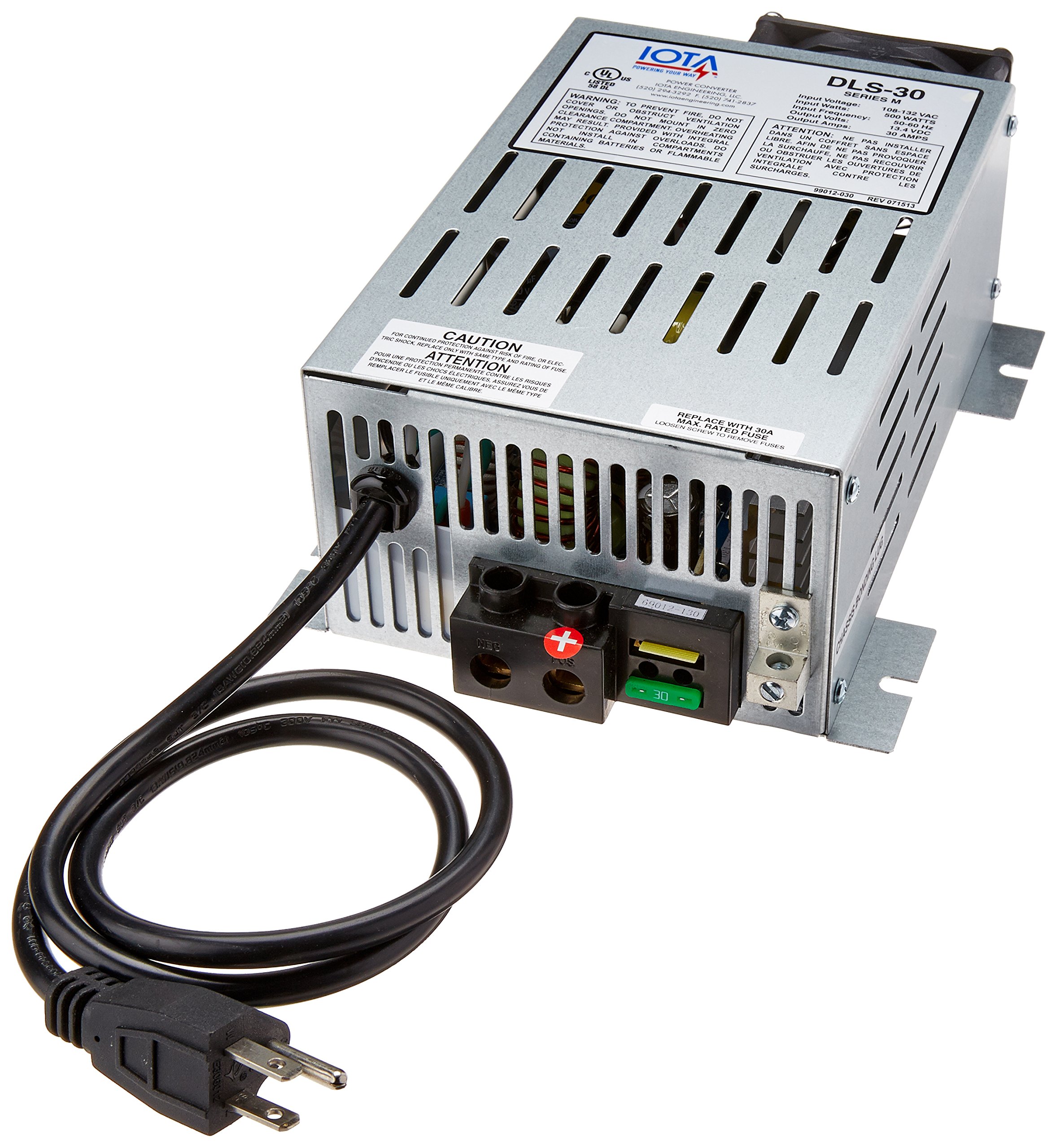 Iota Engineering DLS30 30 Amp RV Power Converter & Battery Charger - Perfect for RV, Marine, and Off-Grid Power Systems