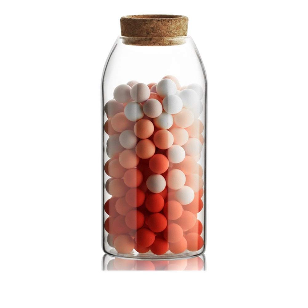 Airtight Glass Storage Jar with Wooden Lid - 32oz Clear Mason Jar for Tea, Coffee, Spices, Sugar & Salt - Food Safe Canister (9.6x20.5cm) - Perfect for Kitchen Pantry Organization & Bulk Food Storage