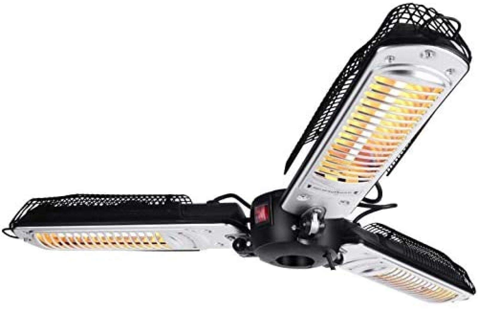 1500W Electric Infrared Patio Heater with 3 Heating Panels - Foldable Outdoor Space Heater for Pergola, Gazebo, Office & Garden (Black) | Perfect for Winter Evenings & Outdoor Dining