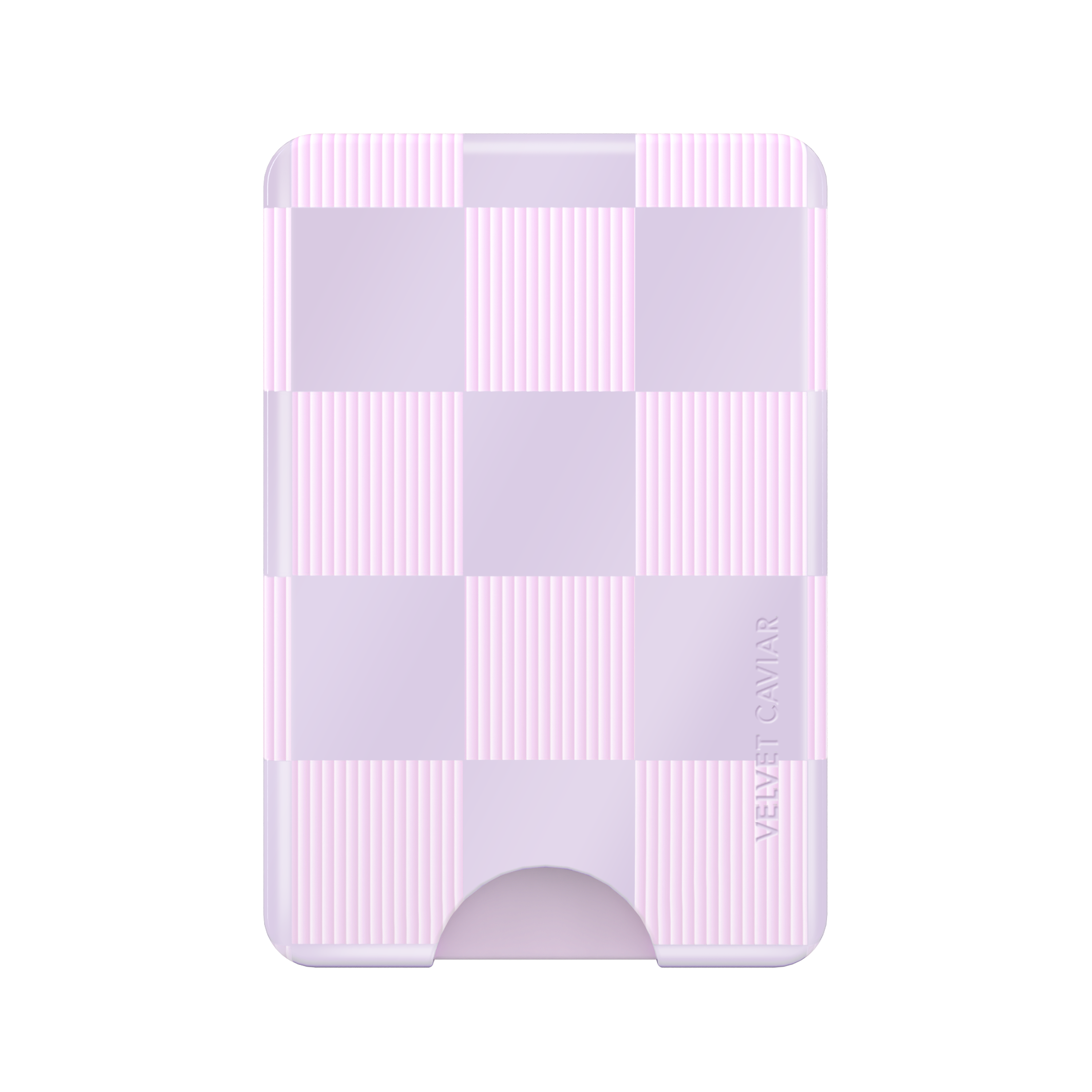 Lilac Vibe Checkered MagSafe Wallet for iPhone - Slim RFID Blocking Credit Card Holder with Strong Magnetic Attachment (Perfect for Travel, Shopping & Everyday Use)
