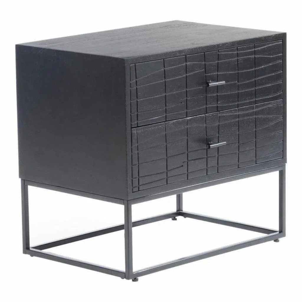 23.5 Inch Modern Nightstand with Drawer - Black Bedside Table for Bedroom, Living Room, or Guest Room - Sleek Contemporary Design with Ample Storage Space