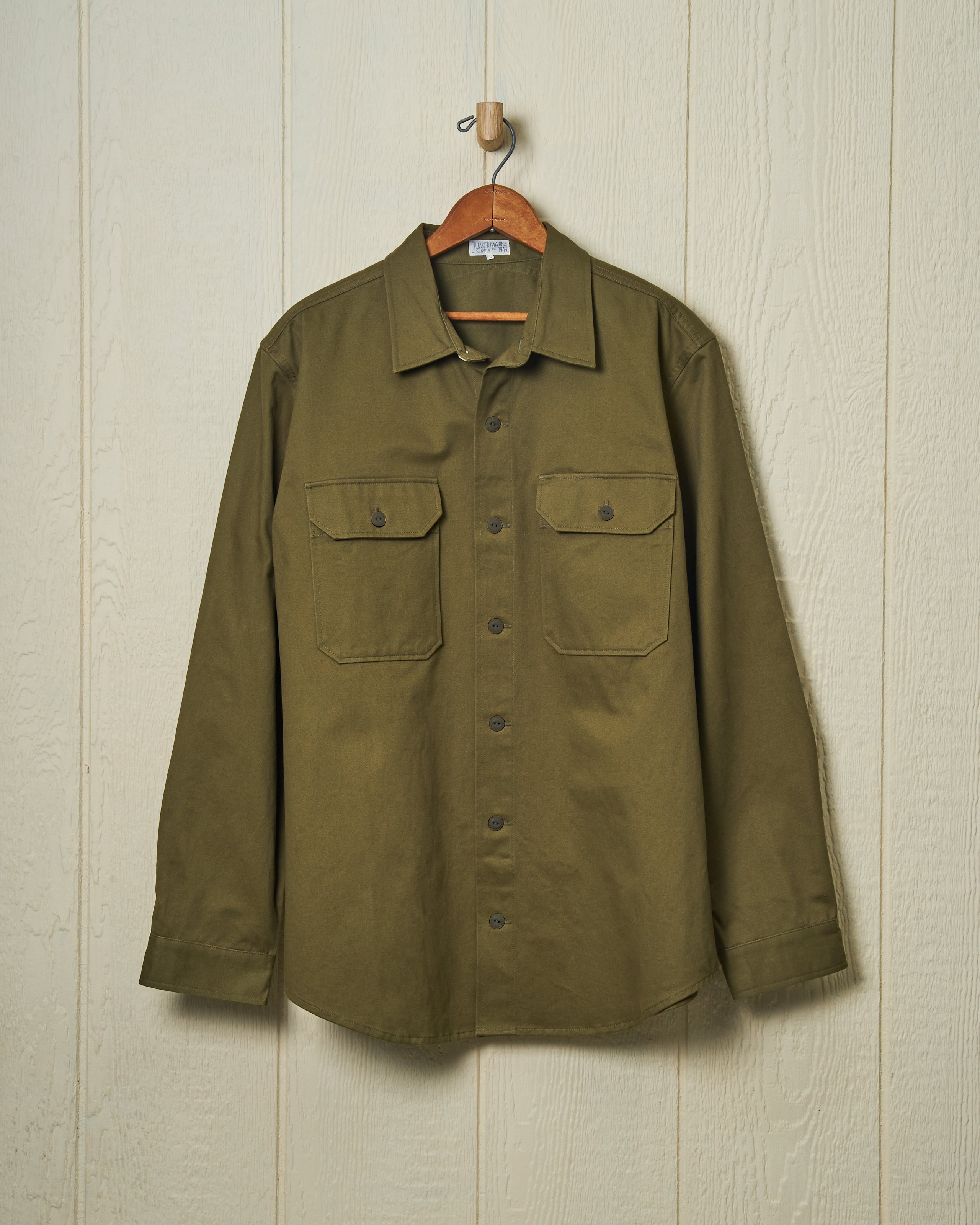 MacArthur Olive Twill Shirt for Men - Casual Button Down Shirt for Outdoor Adventures & Business Casual Wear