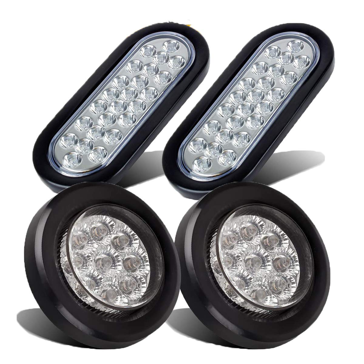 Partsam LED Small Trailer Light Kit - 2 Red 24 LED 6
