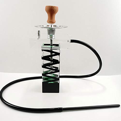 Premium Portable Acrylic Shisha Hookah Set with Silicone Hose & Colorful LED Lights - Perfect for Home Parties, Club Nights & Outdoor Gatherings