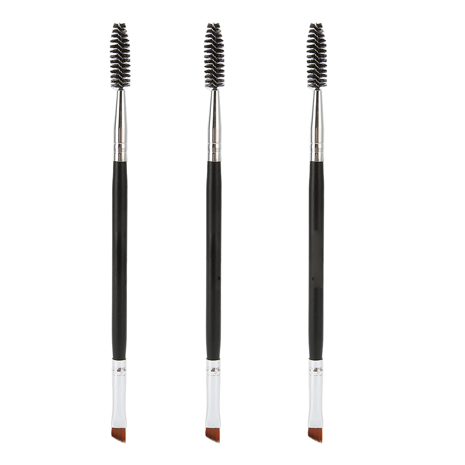 3Pcs Dual Head Eyebrow Brush with Spoolie - Professional Beauty Tools for Home & Travel
