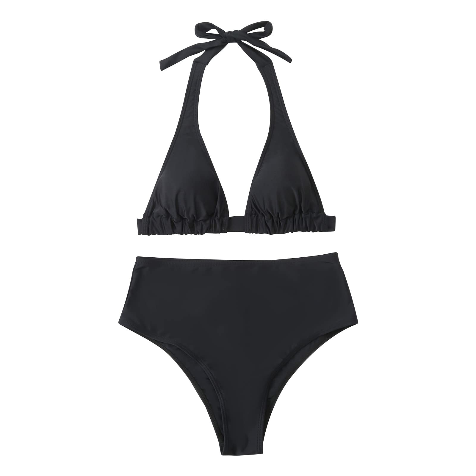 2 Piece Bathing Suits for Women - Halter Padded Push Up Bikini Set with Printed Design, Comfortable Two Piece Swimwear for Beach, Pool & Summer Vacation