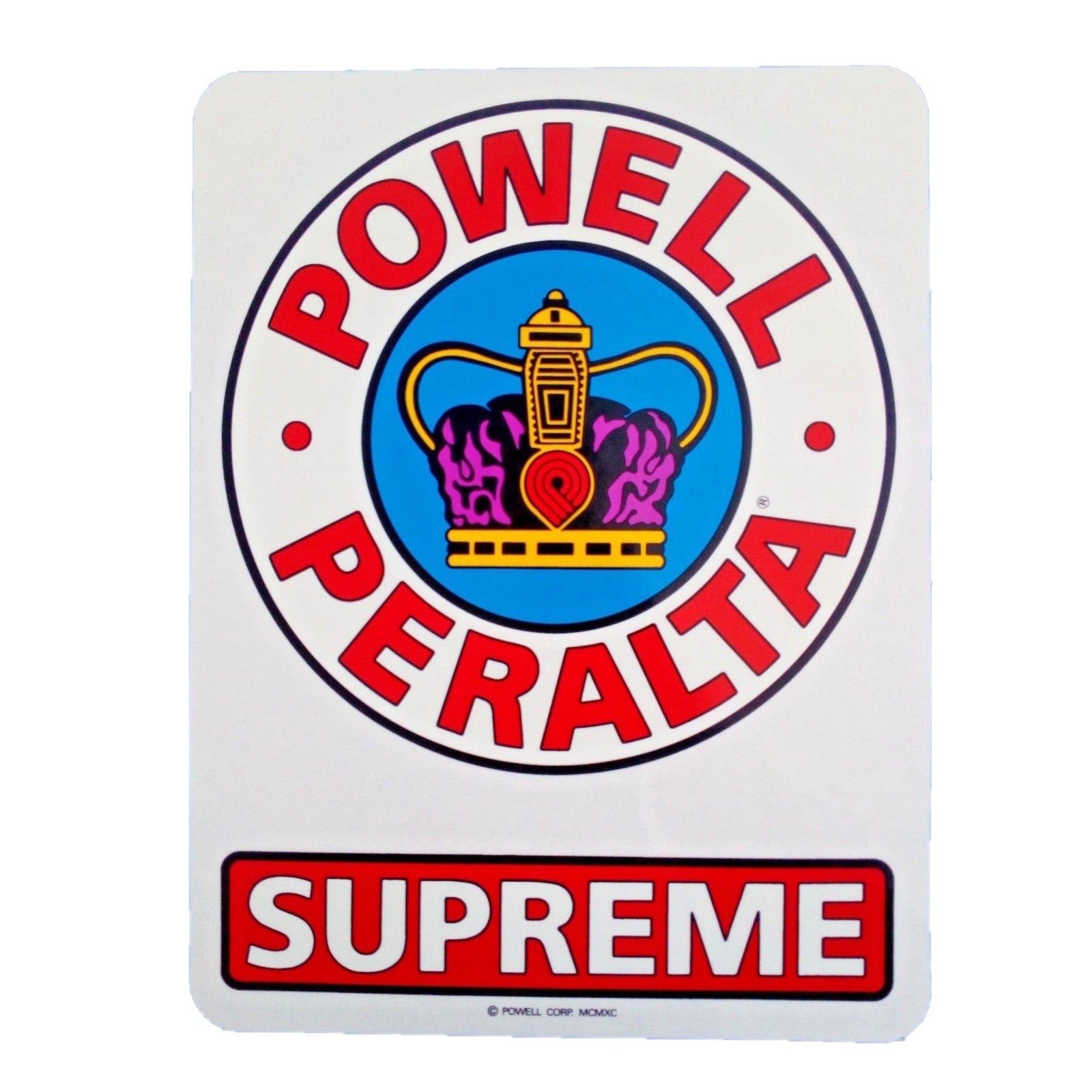 Powell Peralta Crown Supreme Sticker - Large Skateboard Decal for Helmets, Boards & Laptops - Durable Vinyl Stickers for Skate Enthusiasts