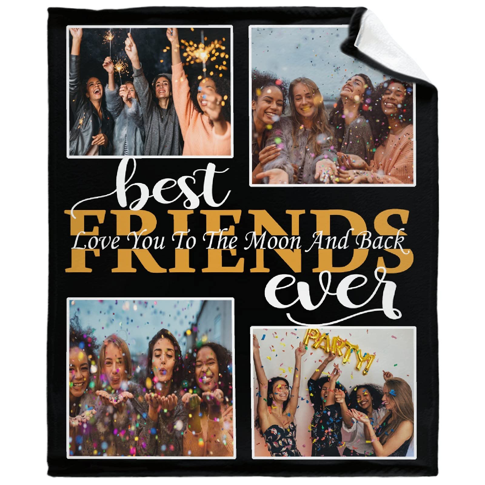 **Custom Photo Blanket with Text - Personalized Flannel Throw Blanket 120