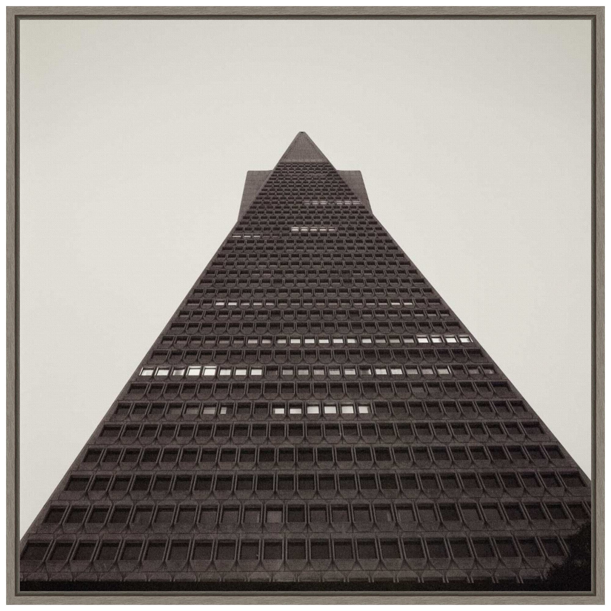 Alan Blaustein Trans America 3 Framed Canvas Wall Art Print - 22x22 Inches, Sylvie Greywash Frame - Modern Home & Office Decor for Living Room, Bedroom, or Office