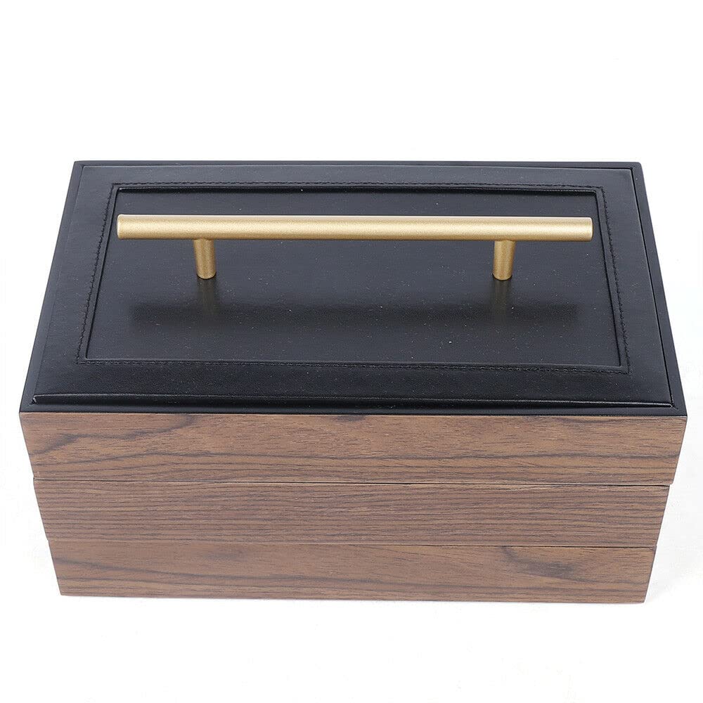 3-Layer Wooden Jewelry Storage Box - Organizer for Rings, Earrings & Necklaces - Perfect for Travel, Home & Gift Giving