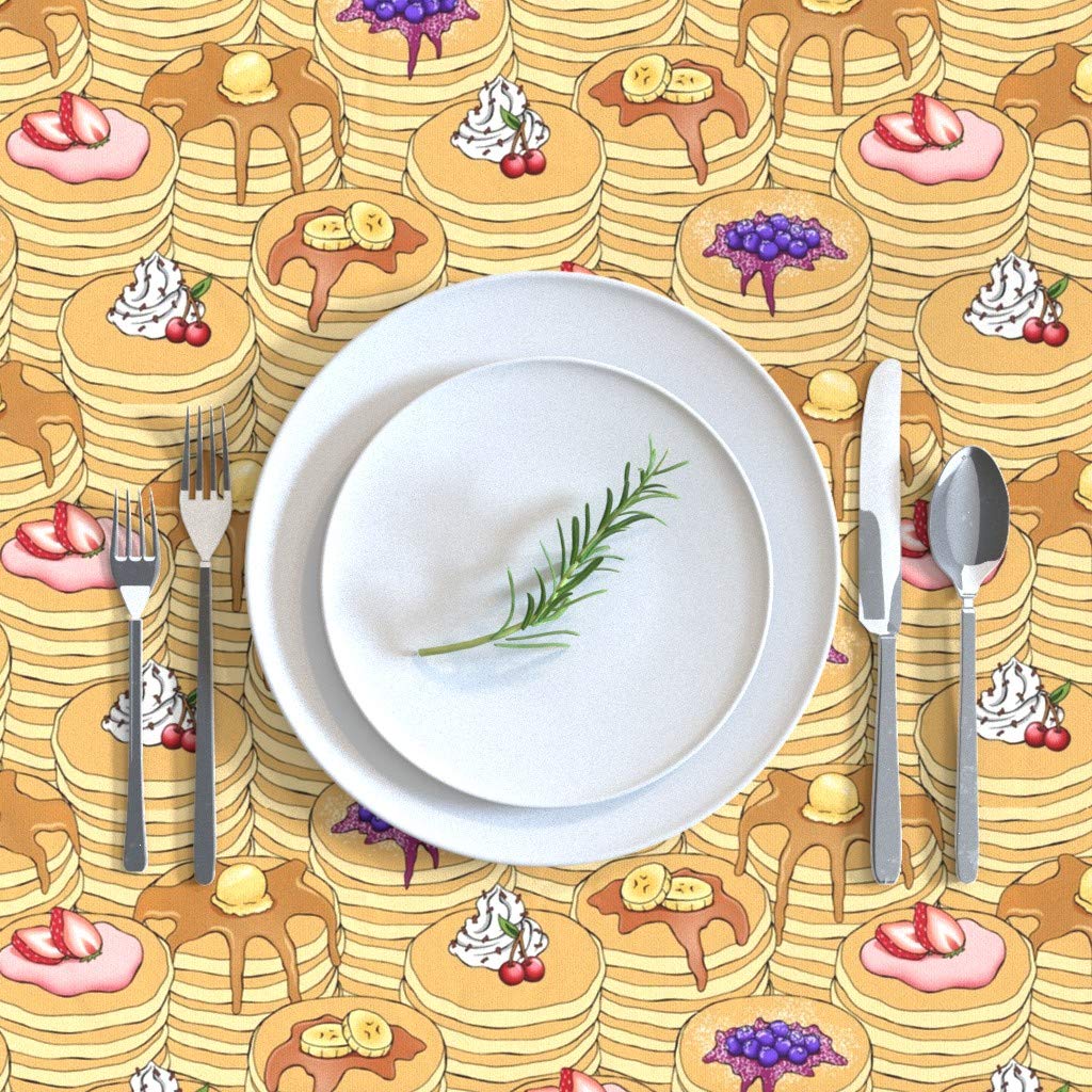 Whimsical Hipster Fat Tuesday Print Cotton Sateen Tablecloth 70
