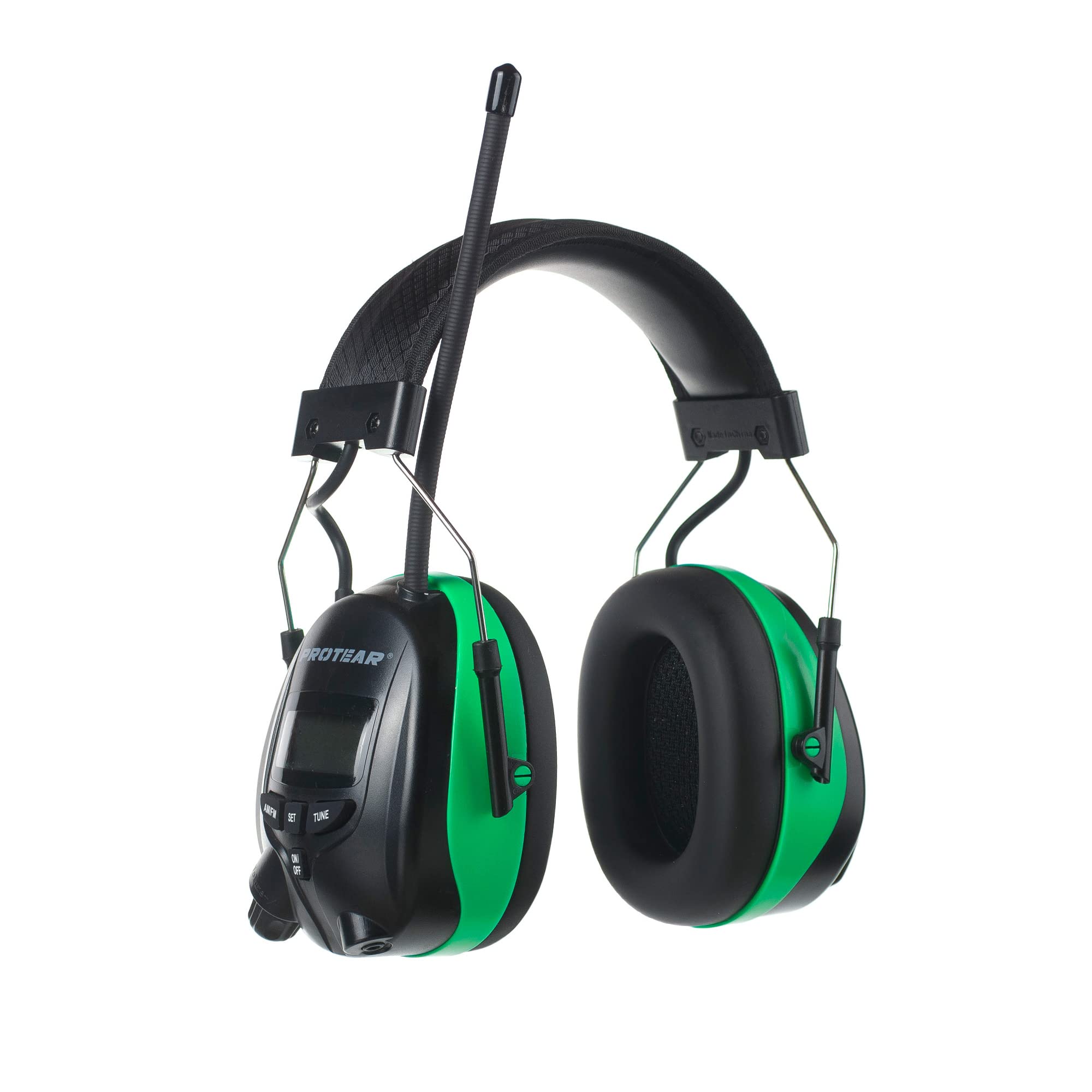 Wireless AM/FM Radio Headphones with Digital Display - 25dB NRR Noise Cancelling Ear Muffs for Hearing Protection - Perfect for Construction, Shooting Range & Air Travel