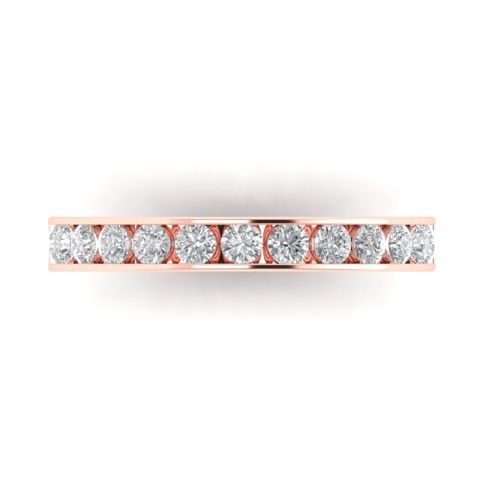 0.39 Carat Round Cut Simulated Diamond Stackable Ring in 14K Rose Gold - Perfect for Wedding Bands, Anniversary Gifts & Everyday Jewelry