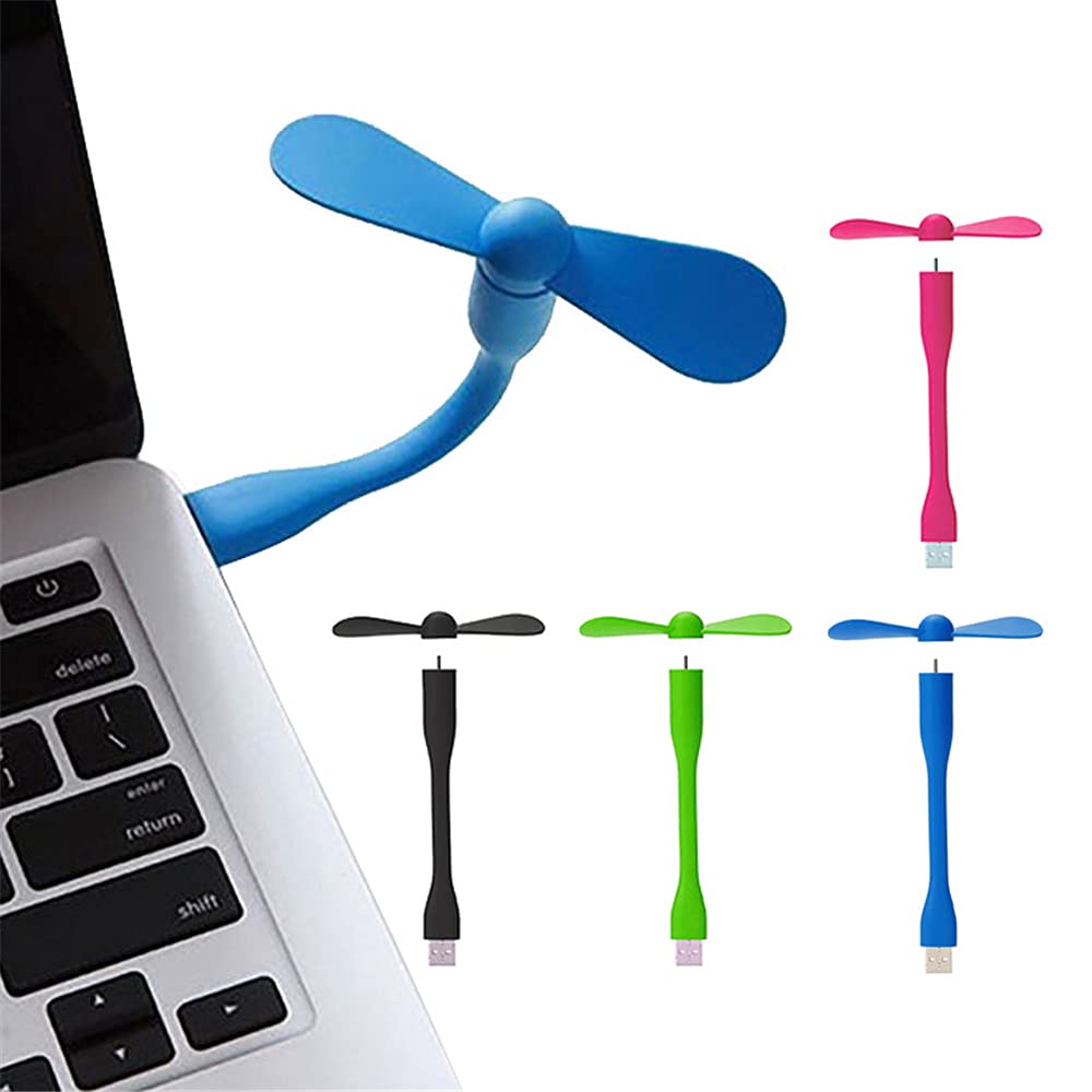 NUOYA 3-Pack USB Desk Fan - Ultra Quiet Mini Portable Fan with Flexible Neck for Laptop, Office, Travel & Home Use | Personal Cooling Fan for Computer, Bedside & Workspace