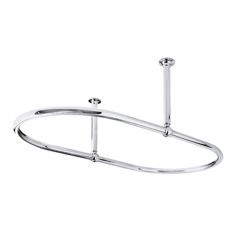 Oval Shower Curtain Rod 109 x 64 cm Chrome - Perfect for Bathroom Decor & Space-Saving Solution