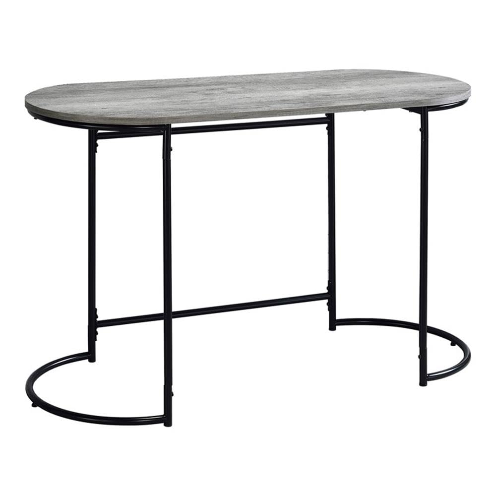 Furniture of America Wasiri Wood Writing Desk - Black & Light Gray Modern Home Office Desk for Study, Work, and Remote Learning