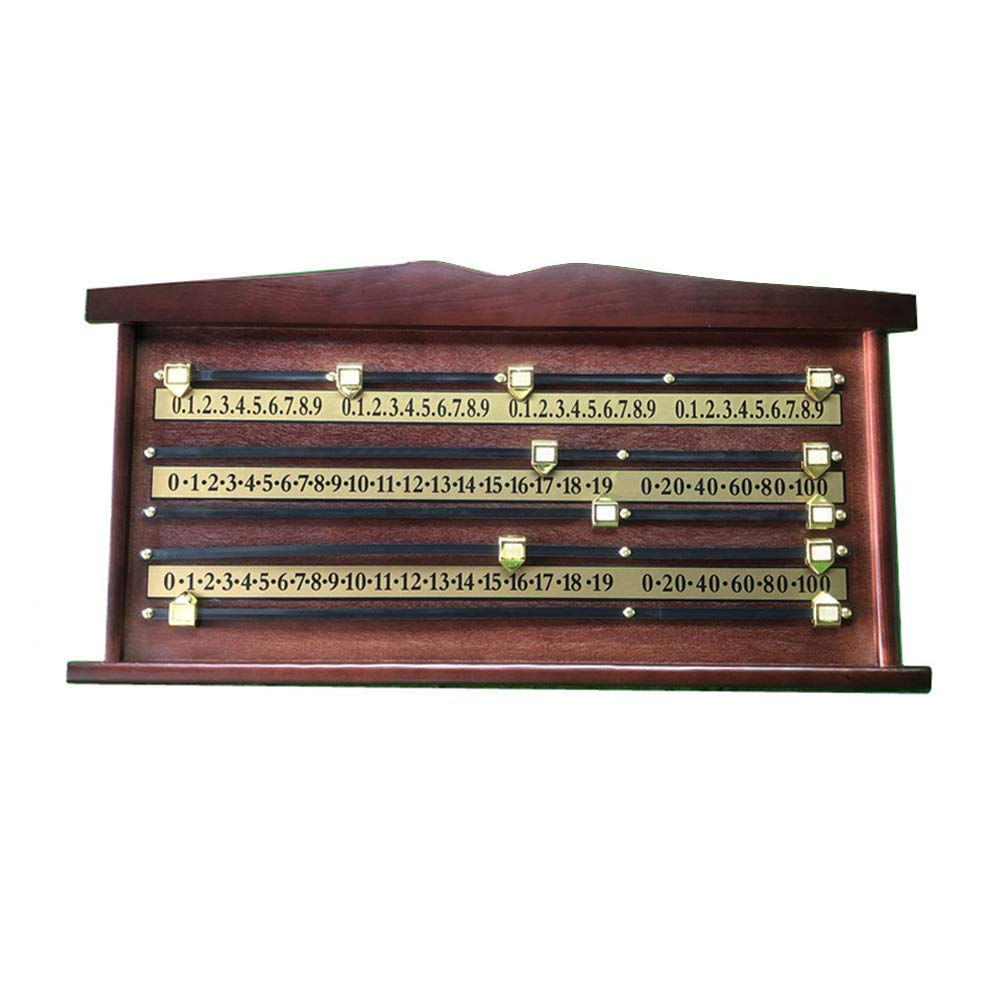 Premium Mahogany Wall-Mounted Snooker Score Board with Plastic Scorers & Rails - Professional Billiard Tournament Scorekeeper for Pool Halls, Game Rooms & Home Bars
