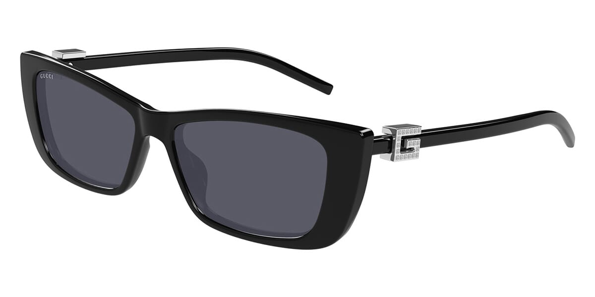 Gucci GG1681S Black Crystal Slim Cat Eye Sunglasses for Women - Luxury Designer Shades for Fashion & Sun Protection - Perfect for Beach, Driving & Outdoor Activities