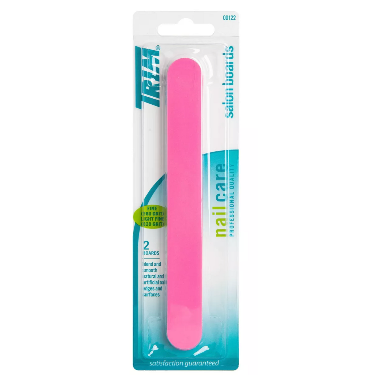 Professional Salon Nail Files - 2 Pack Trim Fine & Light Fine Pink Emery Boards for Manicure & Pedicure | Perfect for Home, Salon & Travel Nail Care