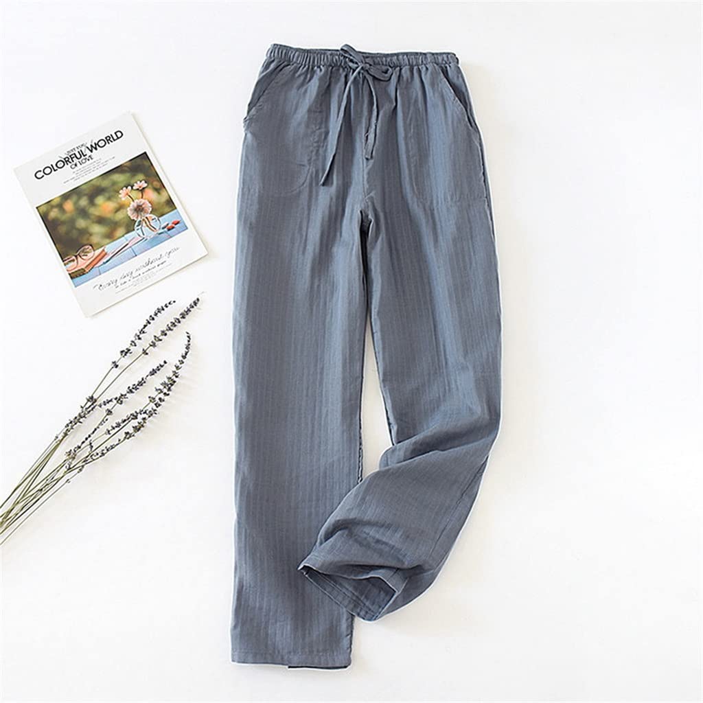 **WSSBK Soft Cotton Pajama Pants for Men & Women - Couples Matching Sleepwear, Cute Printed Lounge Pants, Comfortable Nightwear (Blue, Size L) - Perfect for Relaxing at Home, Lounging & Sleep**