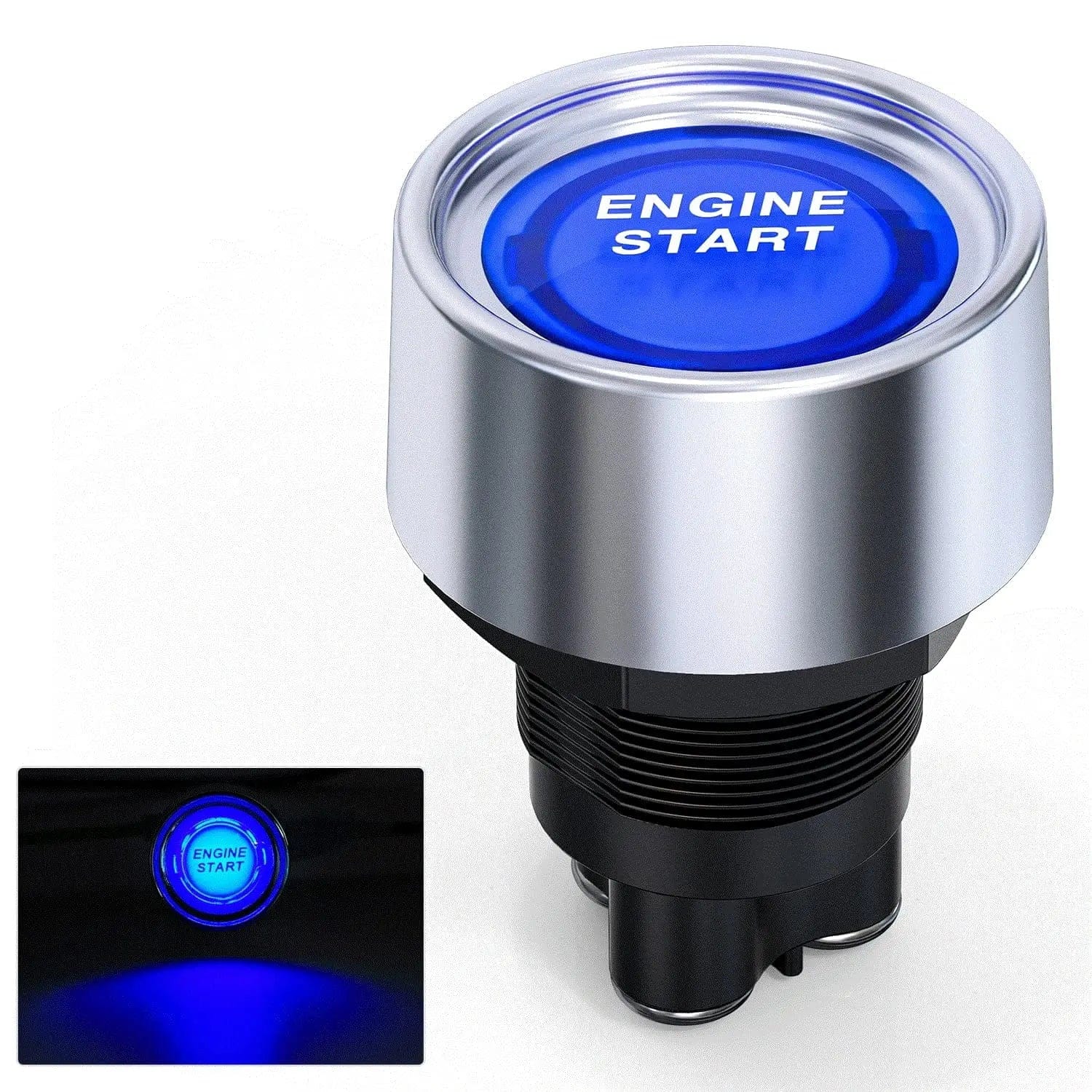 Blue Engine Start Button Switch - High Performance Ignition Push Button for Cars, Trucks & Boats - Perfect for Automotive, Marine & DIY Projects