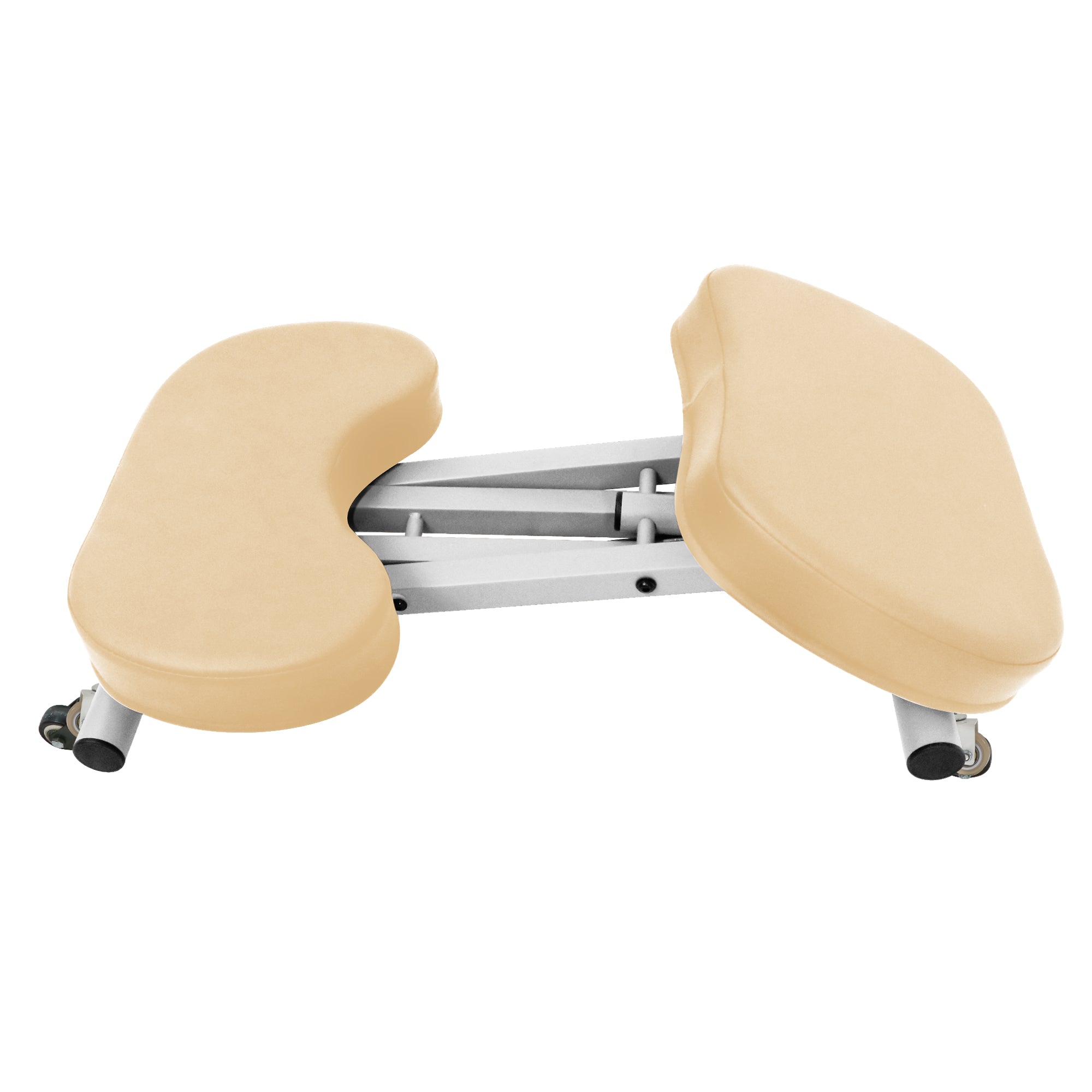 Ergonomic Metal Foldable Kneeling Chair for Office & Home - Posture Correction Stool with Adjustable Height | Improves Sitting Posture & Back Pain Relief | Perfect for Work, Study & Meditation (Cream/Black Options)