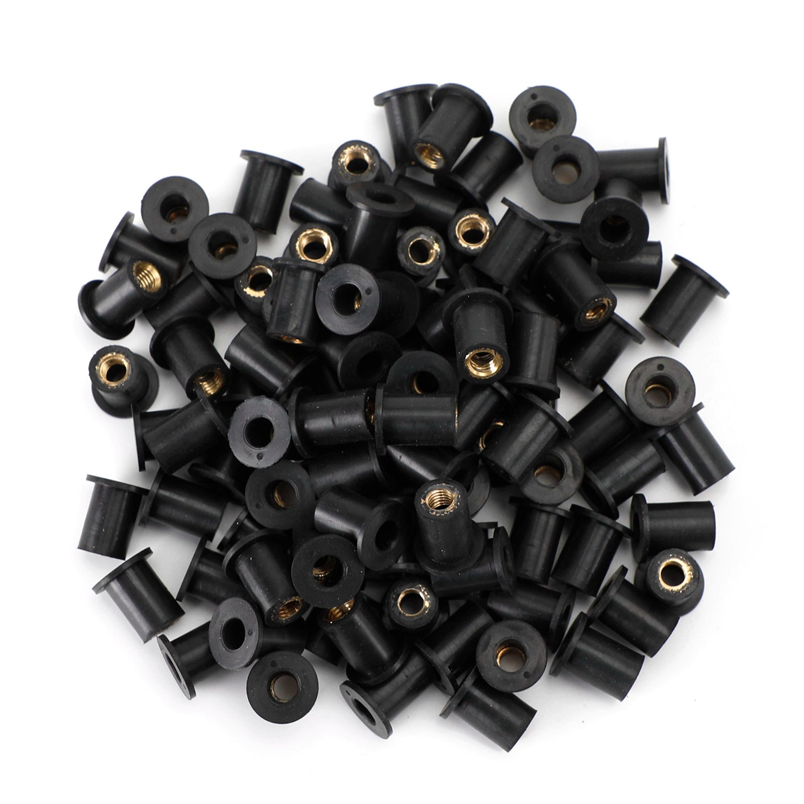 100-Pack M5 Rubber Well Nuts for Windscreen & Fairing - 5mm Size Fits 10mm Holes | Perfect for Motorcycle, Automotive, and Marine Applications