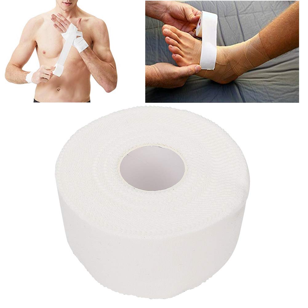 White Athletic Sports Tape - Self Adhesive Cohesive Wrap Bandages for First Aid | Easy Tear Zigzag Edge Elastic Tape for Athletes & Trainers | Ideal for Wrist/Ankle Support & Injury Prevention