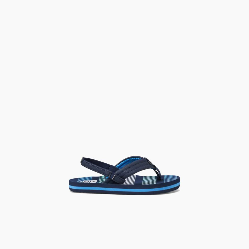 Reef Deep Sea Stripes Little Ahi Toddler Sandals - Comfortable Water Shoes for Beach, Pool & Outdoor Play | Perfect Summer Footwear for Boys & Girls
