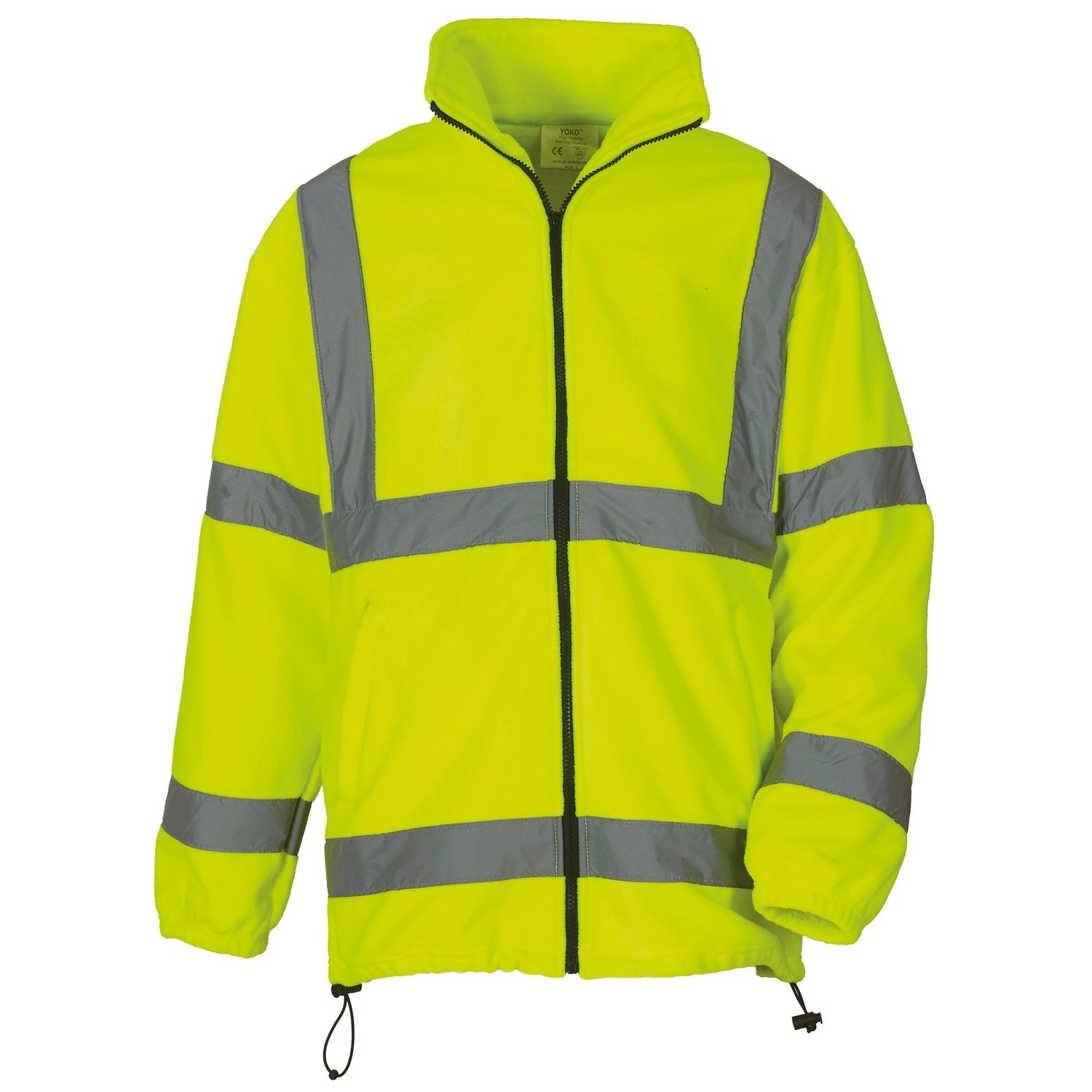 Yoko Men's High Visibility Heavyweight Fleece Jacket - Warm Workwear for Construction, Road Workers & Outdoor Safety
