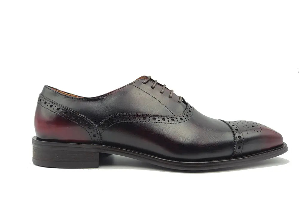 Premium Five Eyelet Cap Toe Oxford Dress Shoes - Genuine Calfskin Leather Formal Shoes for Men | Perfect for Business, Weddings & Office Wear