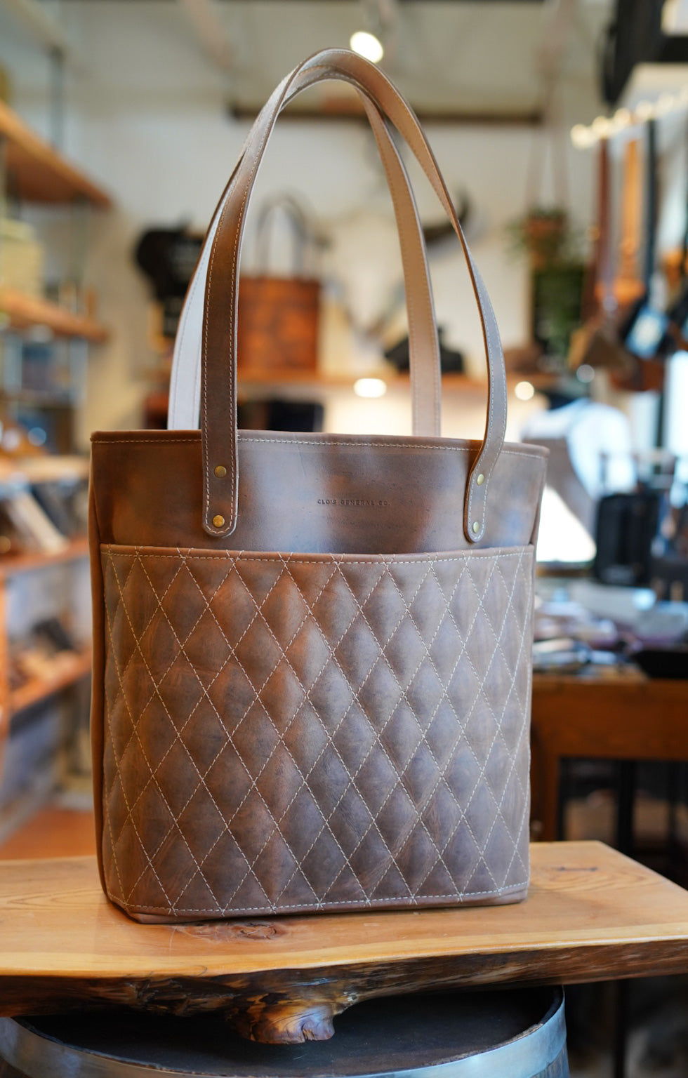 Stylish Diamond Stitch Tote Bag in Carmel Brown - Perfect for Shopping, Beach Trips & Everyday Use