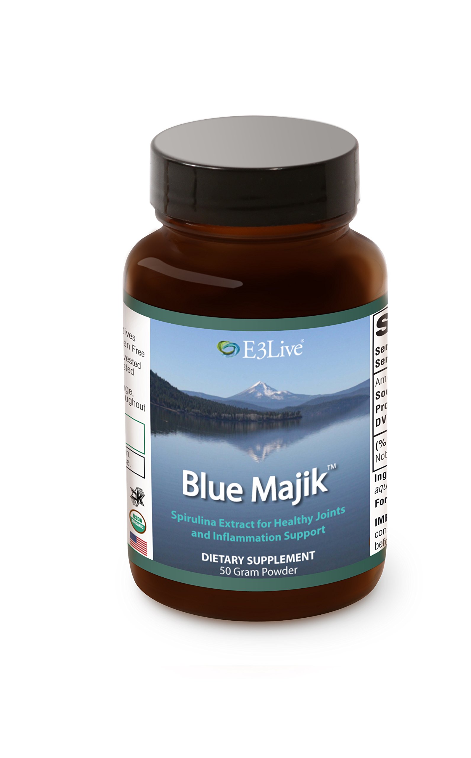 E3Live Blue Majik Powder - 50g | Organic Spirulina Superfood Supplement for Energy & Detox | Perfect for Smoothies, Juices & Wellness Shots
