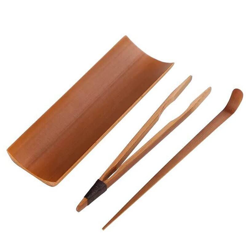 3PCS Bamboo Tea Set Accessories - Complete Tea Making Tool Kit for Ceremony & Brewing | Durable Teaware Supplies for Matcha, Green Tea & Herbal Tea | Perfect for Home, Office & Gift Giving