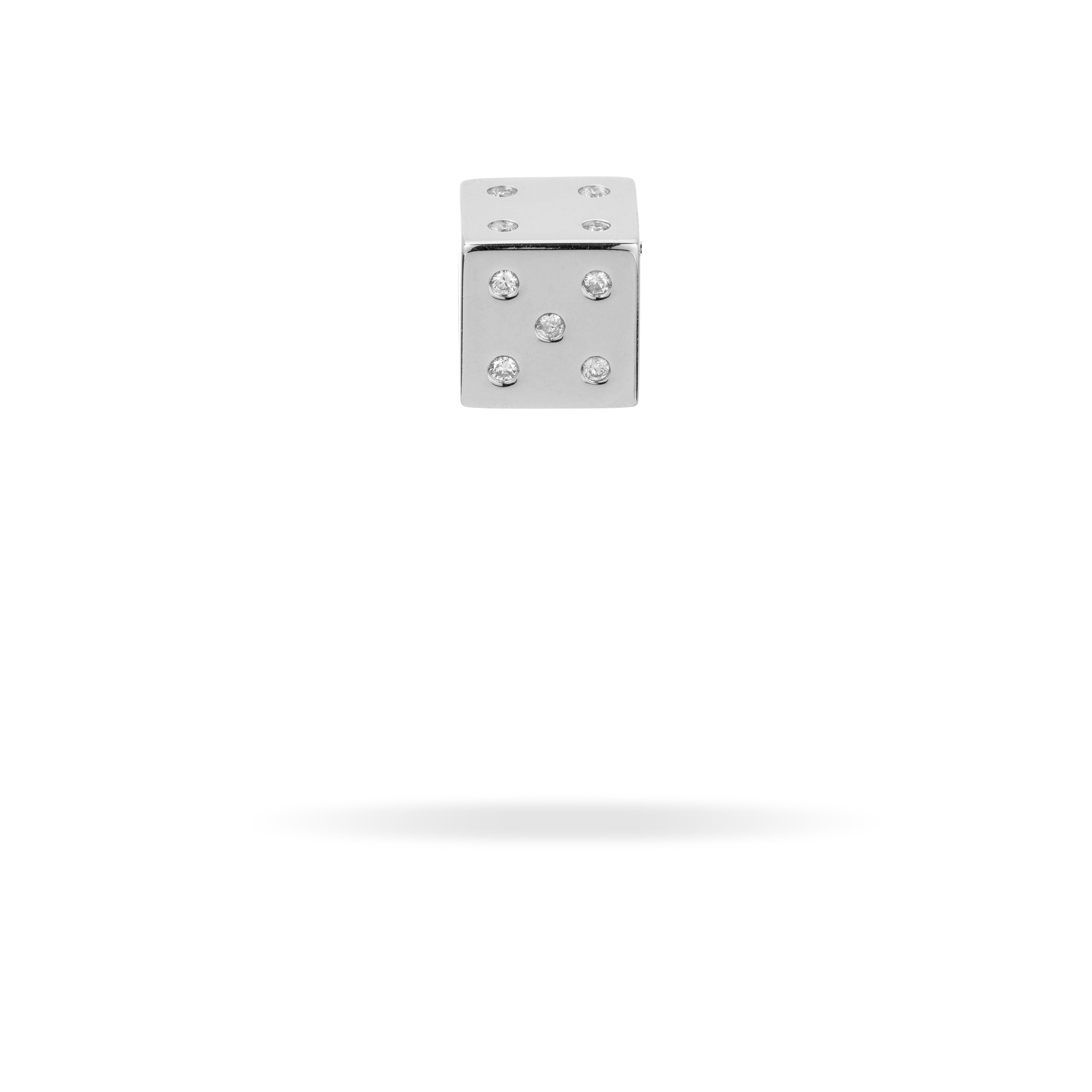 Premium Sterling Silver Diamond Dice Big Bead - Perfect for Jewelry Making, DIY Crafts & Unique Gifts