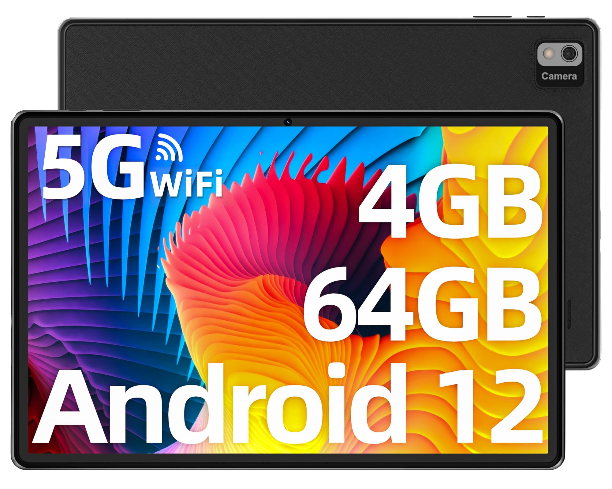 SGIN 10.1 Inch Android 12 Tablet - 4GB RAM 64GB ROM, Octa-Core MTK Processor, FHD IPS Display, 5MP Camera, Bluetooth 5.0, Dual-Band WiFi, 6000mAh Battery - Perfect for Work, Study, and Entertainment
