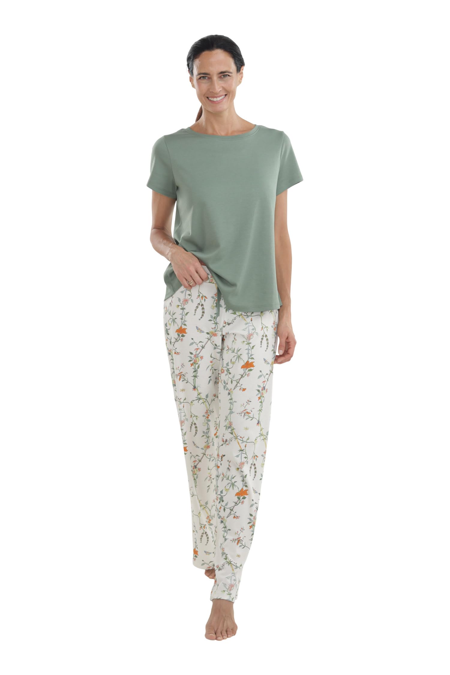 Premium Soft Pima Cotton Women's Pajama Set - Short Sleeve Sleepwear for Women | Comfortable Lounge Wear for Home, Travel & Relaxation