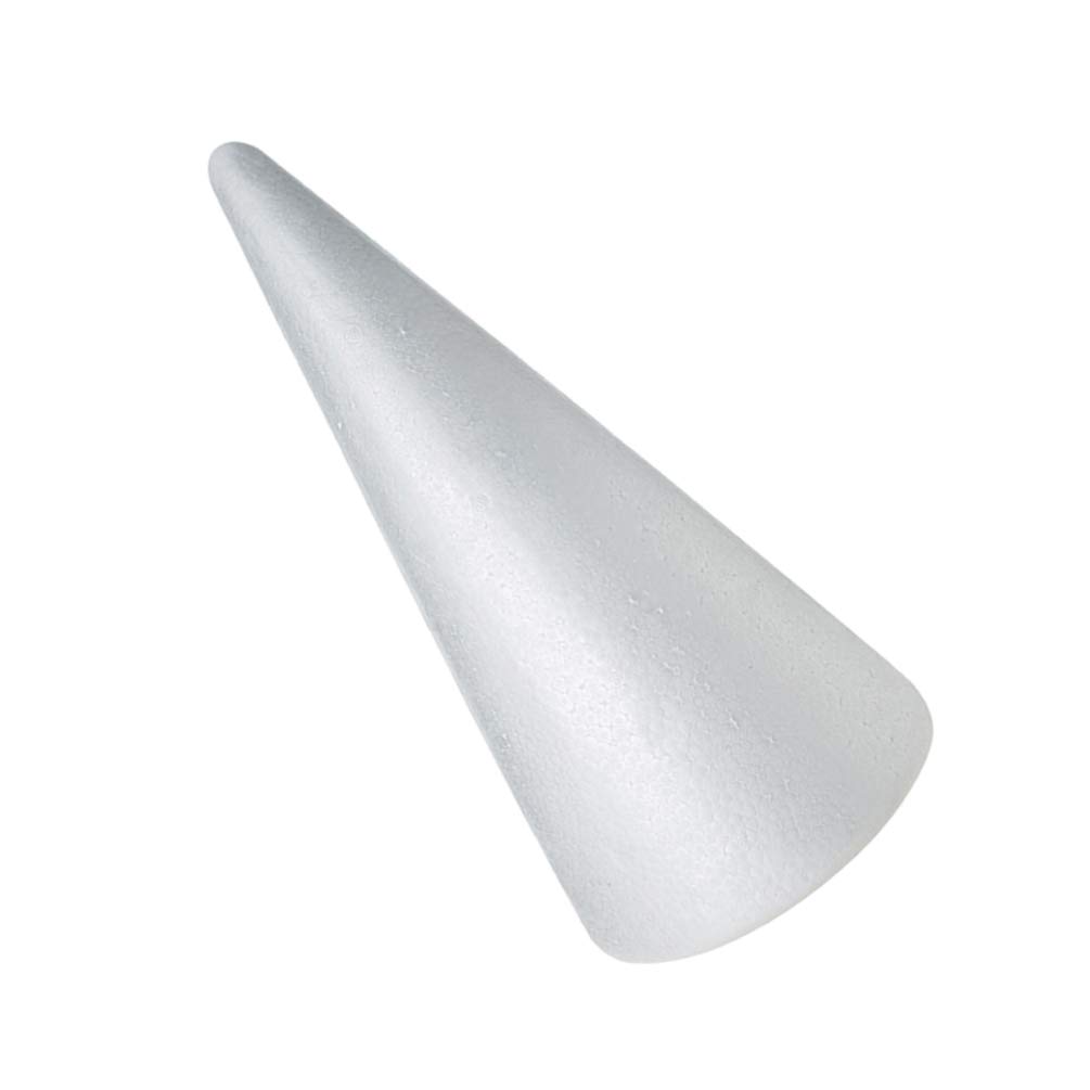 EXCEART 5pcs White Styrofoam Cones for DIY Crafts - 24.5x10cm Christmas Tree Cones, Floral Arranging, Modeling, Table Centerpiece, Holiday Decorations, Party & Wedding Decor