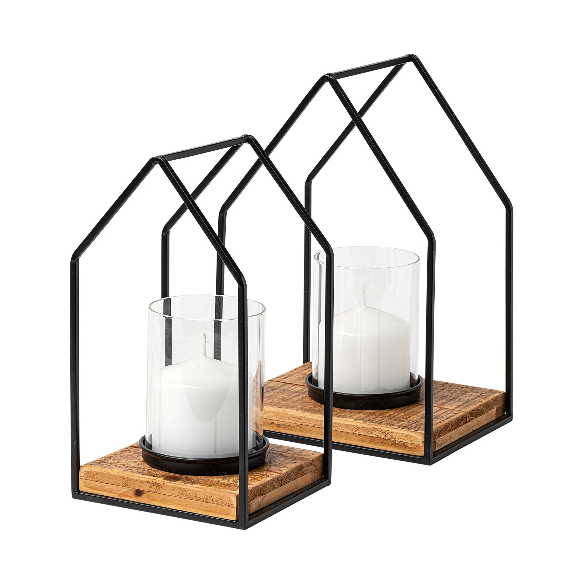Leopold Set of 2 Elegant Glass Candle Holders - Perfect for Wedding Centerpieces, Romantic Dinners & Home Decor