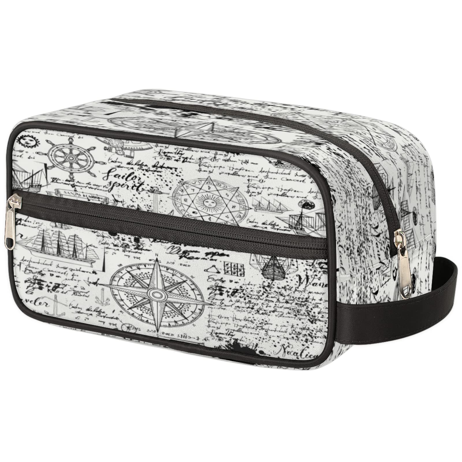 Vintage Travel Toiletry Bag for Women & Men - Waterproof Cosmetic Makeup Organizer & Shaving Dopp Kit - Large Capacity Toiletry Bag for Travel, Gym, Camping & Daily Use