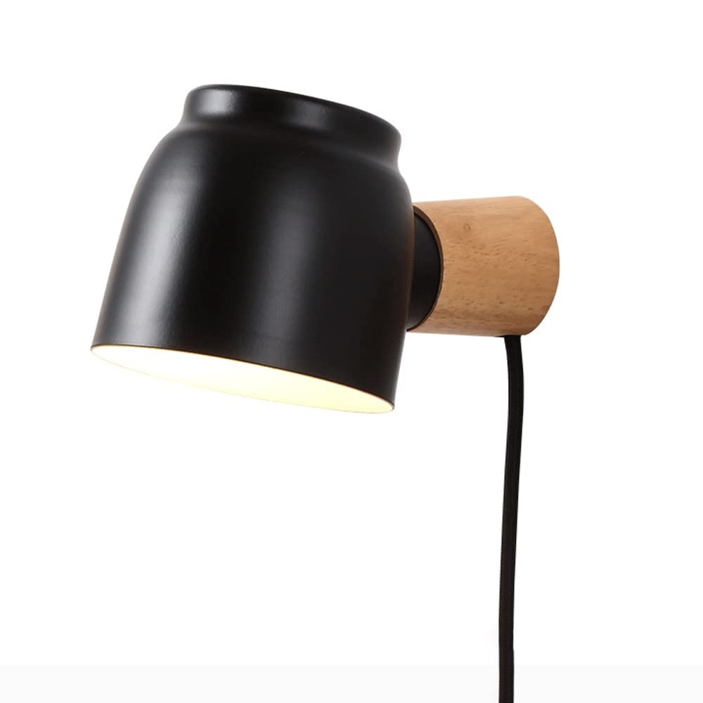 Rotatable LED Wall Sconce - Modern Plug in Wall Lamp with Adjustable Head for Bedroom, Bathroom, Hallway & Farmhouse | Reading Light, Interior Lighting Decoration (Bulb Not Included) | Perfect for Cozy Reading Nooks, Ambient Bedroom Lighting & Hallway Illumination