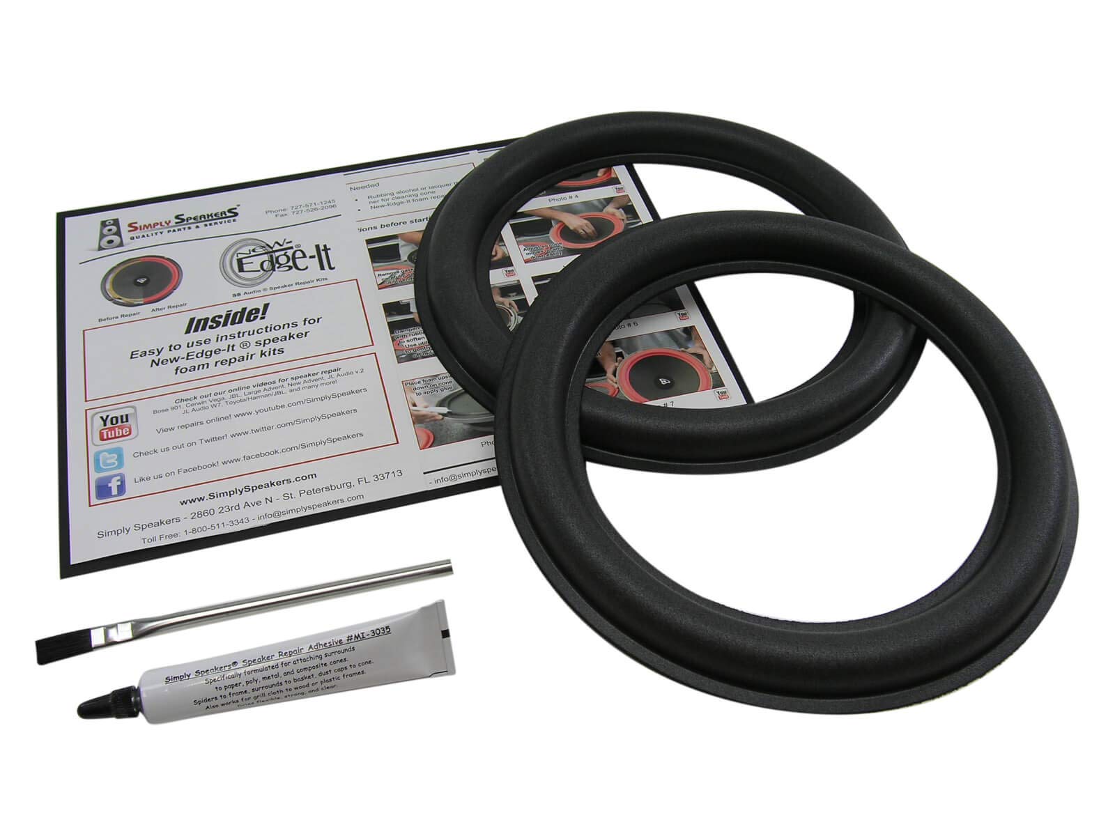 JL Audio 10 Inch Foam Speaker Repair Kit for 10W6v2-D4, FSK-10JLv2 (Pair) - Perfect for Car Audio and Home Theater Systems