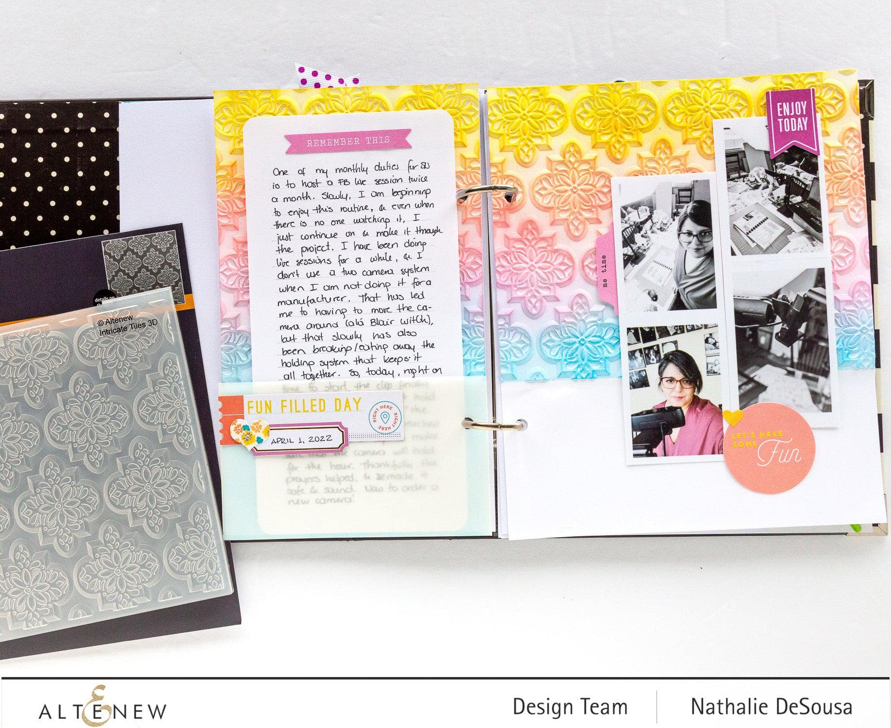 3D Embossing Folder for Intricate Tiles - DIY Scrapbooking, Card Making & Paper Crafting - Perfect for Wedding Invitations, Greeting Cards & Home Decor Projects