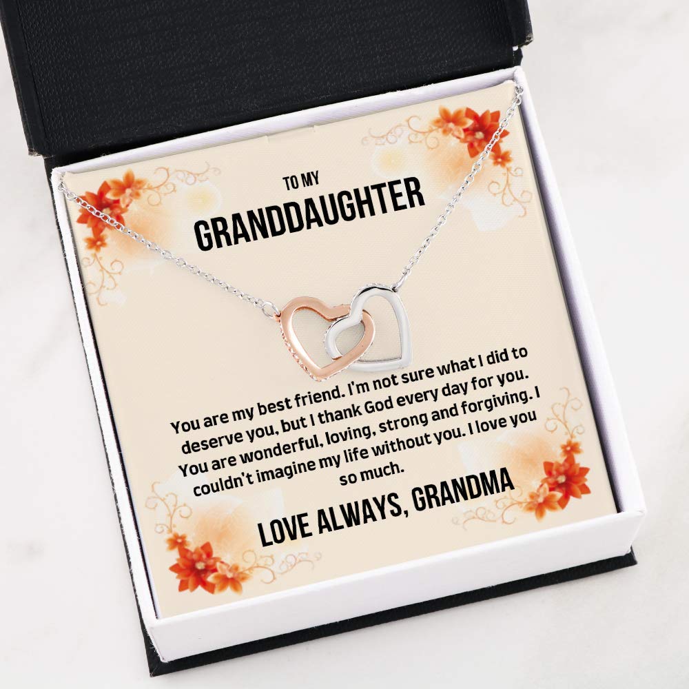 Best Friend Interlocking Hearts Necklace - Perfect Gift for Granddaughter, Symbol of Eternal Bond, Ideal for Birthdays, Graduations & Special Occasions
