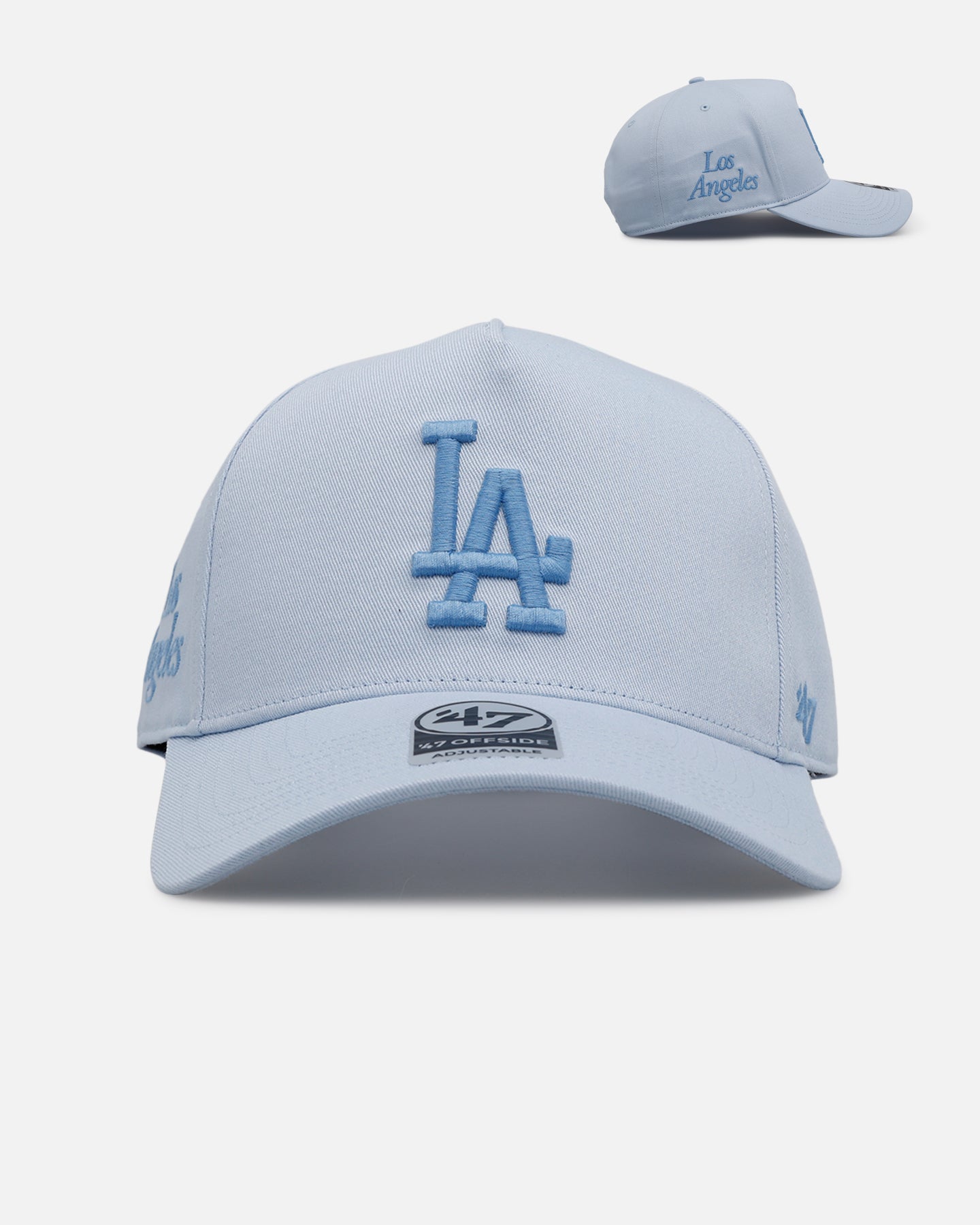 47 Brand Los Angeles Dodgers 'Contemporary Basics' Offside DT Snapback Cap - Light Blue Adjustable Hat for Baseball Fans, Streetwear & Casual Outfits
