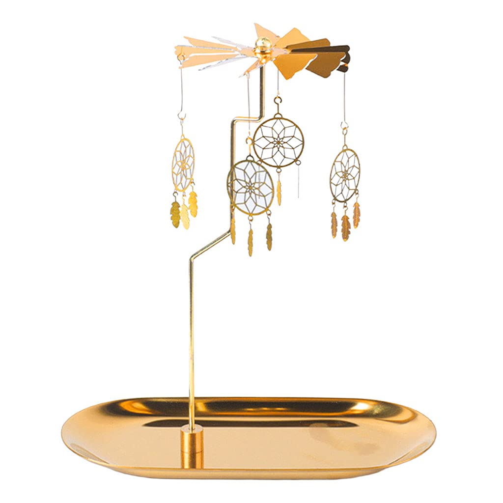 FAKEME Rotating Metal Candle Holder - Spinning Tea Light Stand for Home Decor, Party Centerpiece, Restaurant Table Decor - Perfect for Weddings, Romantic Dinners & Holiday Decorations
