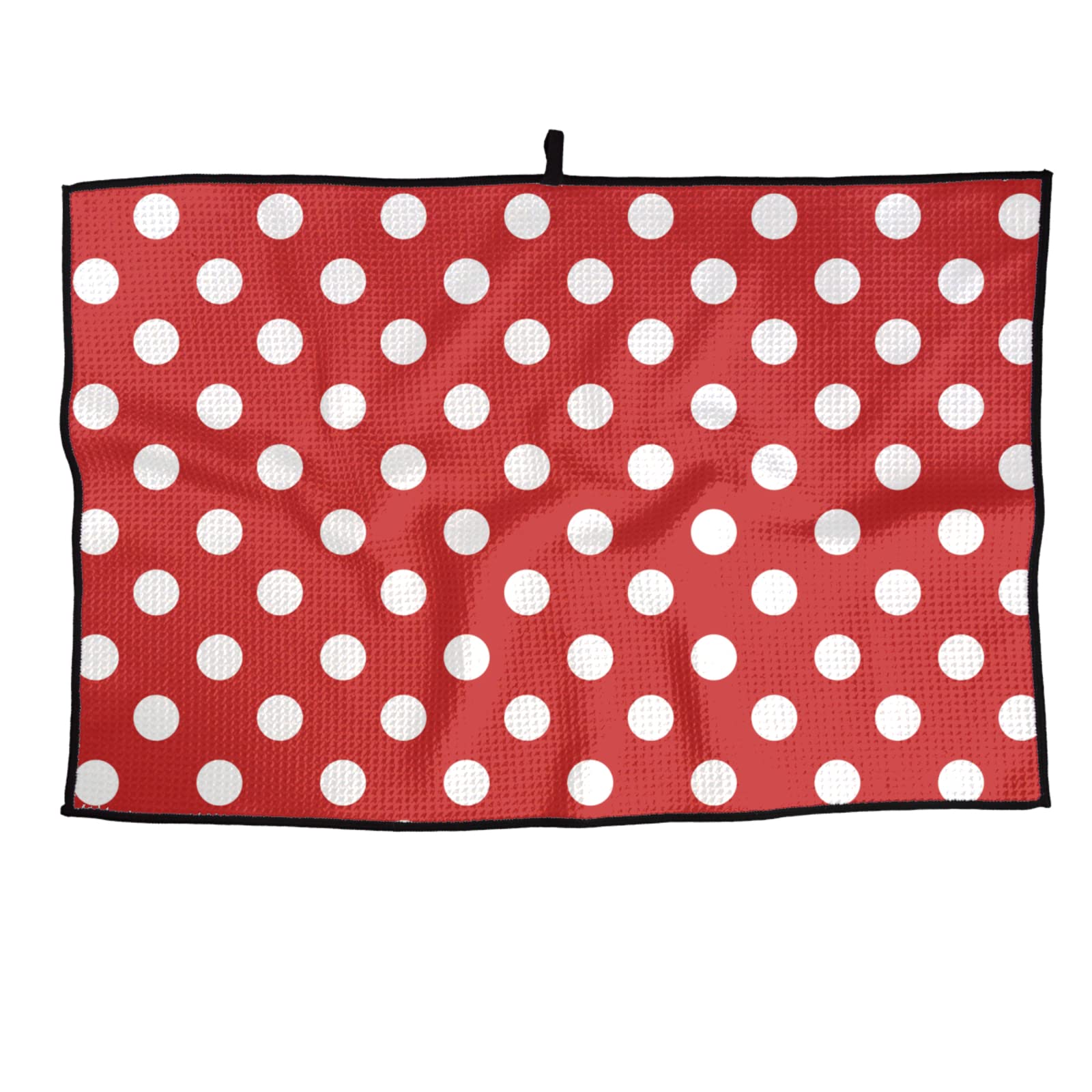 Red & White Polka Dot Golf Towel - Premium Club Cleaning & Quick Dry Sports Towel for Golf, Gym & Outdoor Activities