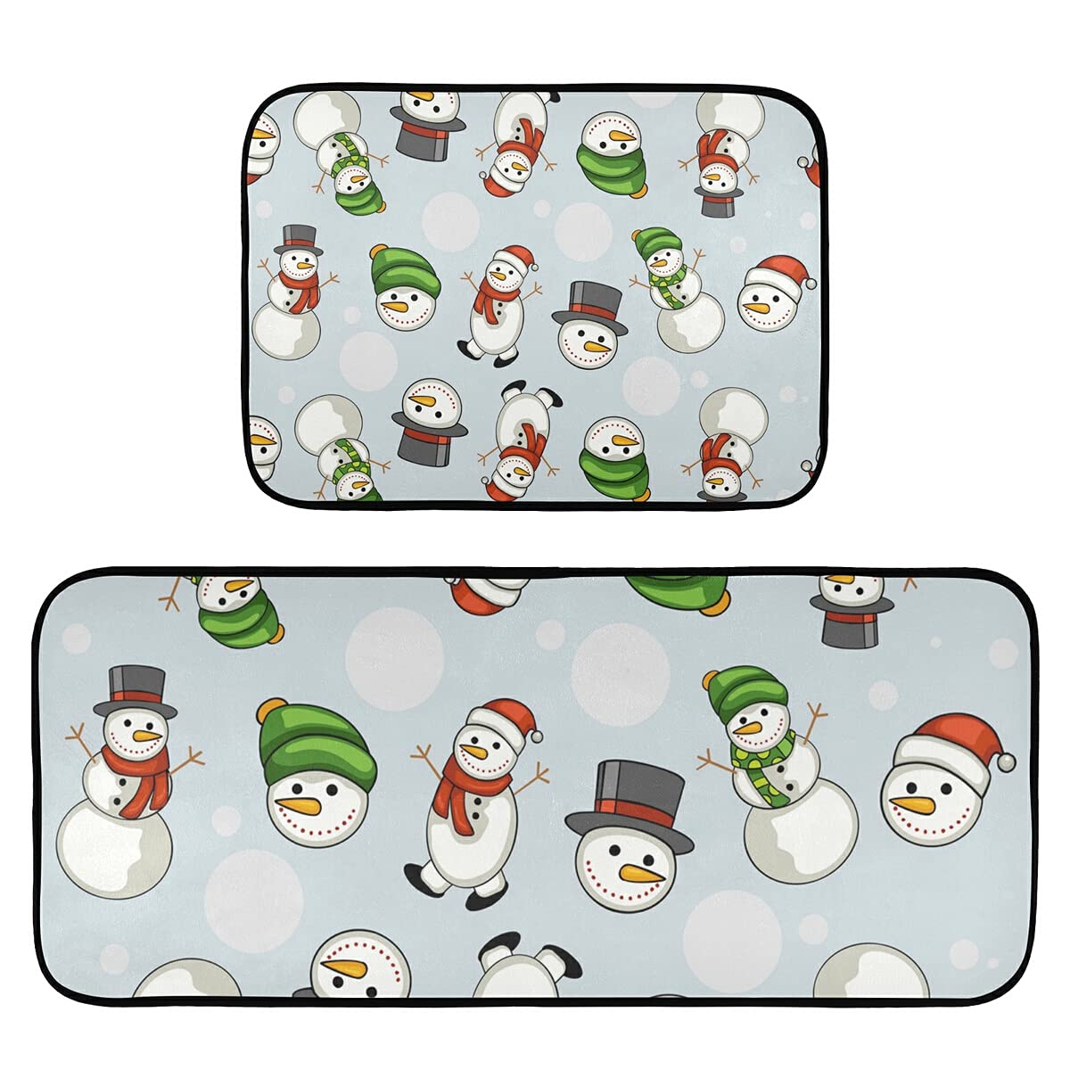 Merry Christmas Non-Slip Kitchen Rugs - 2 PCS Comfort Foam Standing Mats for Farmhouse Decor, Perfect for Kitchens, Entryways, and Holiday Gatherings