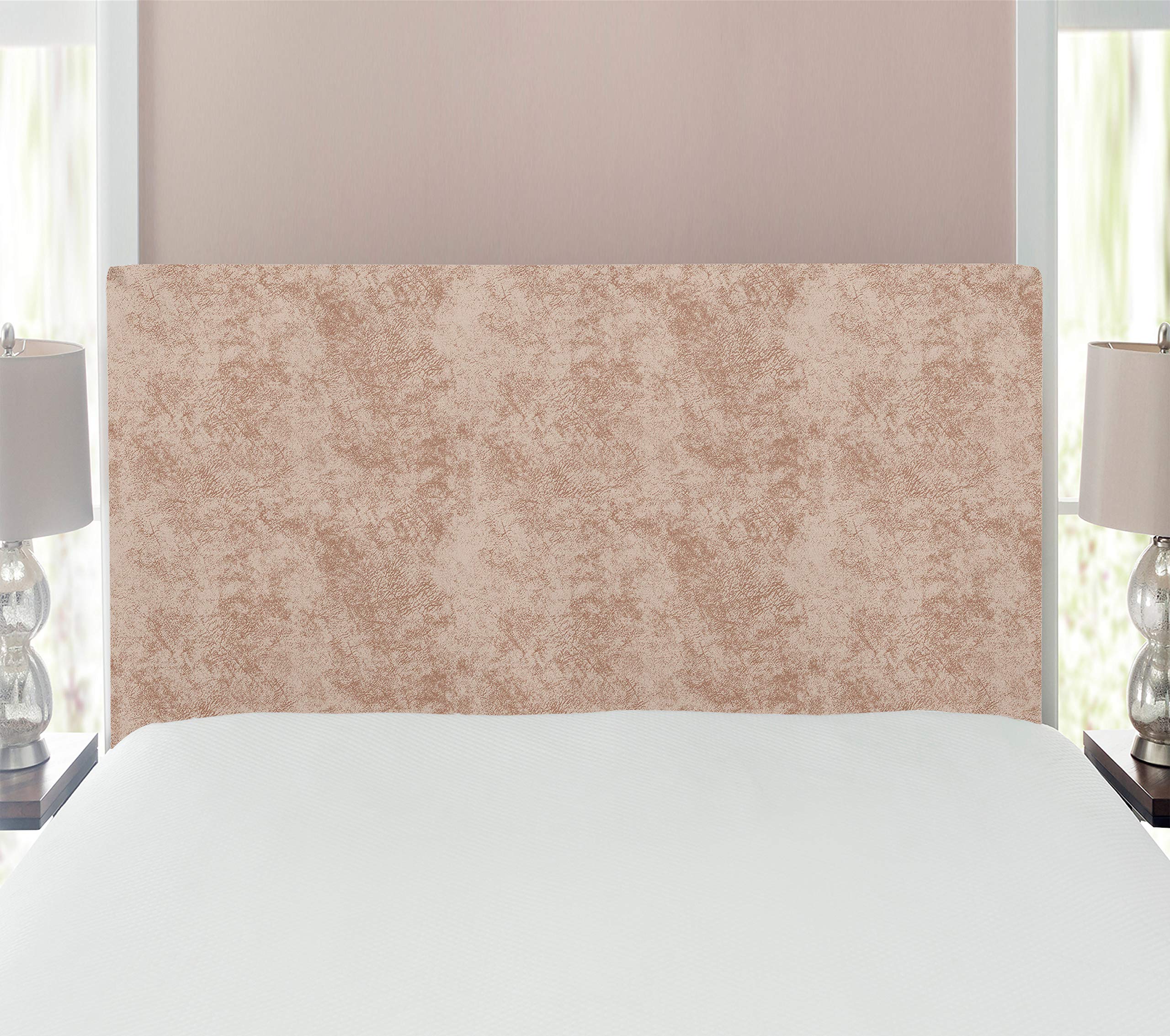 Ambesonne Faux Suede Headboard - Digitally Printed Distressed Texture Upholstered Metal Bed Headboard with Memory Foam | Twin Size Pale Yellow | Perfect for Dorm, Bedroom & Home Decor Accent Furniture